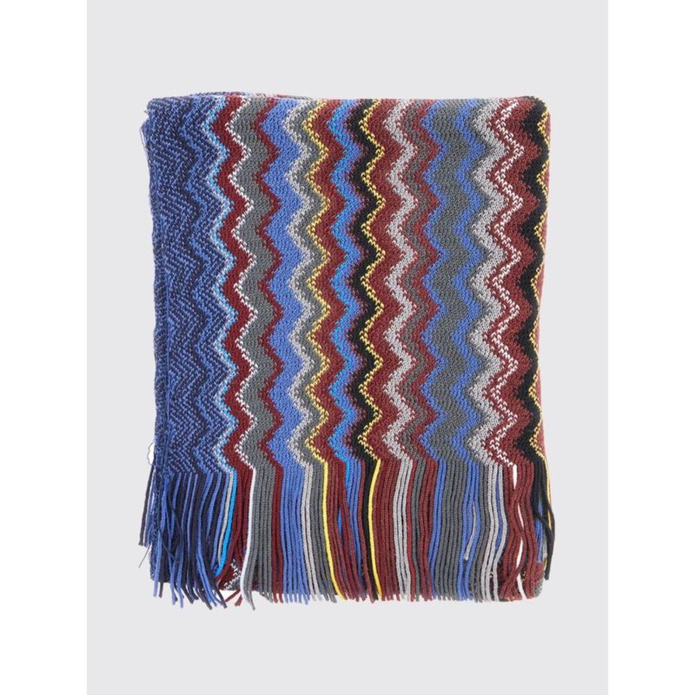 Missoni Men Abstract Striped Pattern Wool Blend Scarf Missoni